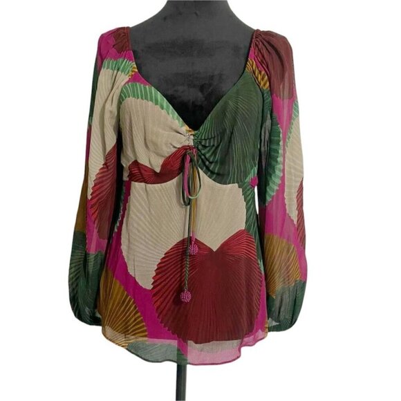 Farm Rio Size Small  Katalina Blouse Long Sleeve - Picture 2 of 9